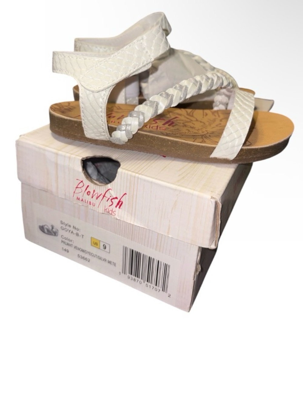 Blowfish Kids White Braided Strap Sandals